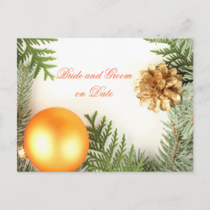 Luxury Romantic Christmas Winter Save date card