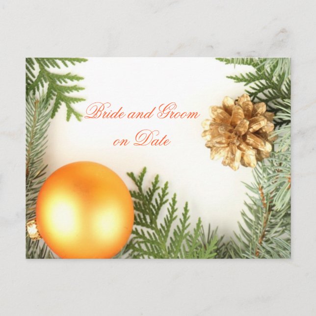 Luxury Romantic Christmas Winter Save date card (Front)