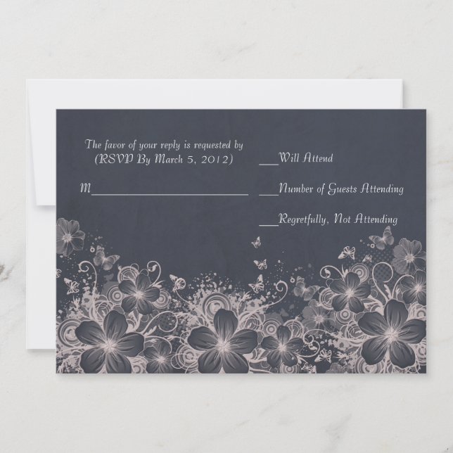 Luxury Romantic Spring RSVP card (Front)