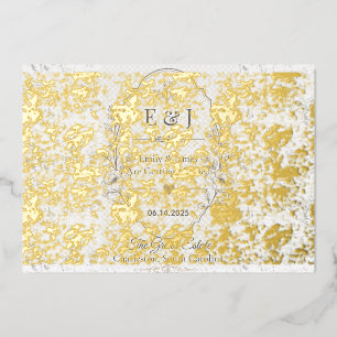 Luxury Romantic Wedding Celebration Design Foil Invitation