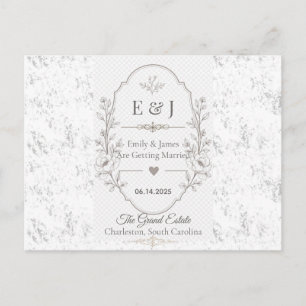 Luxury Romantic Wedding Celebration Design Invitation Postcard