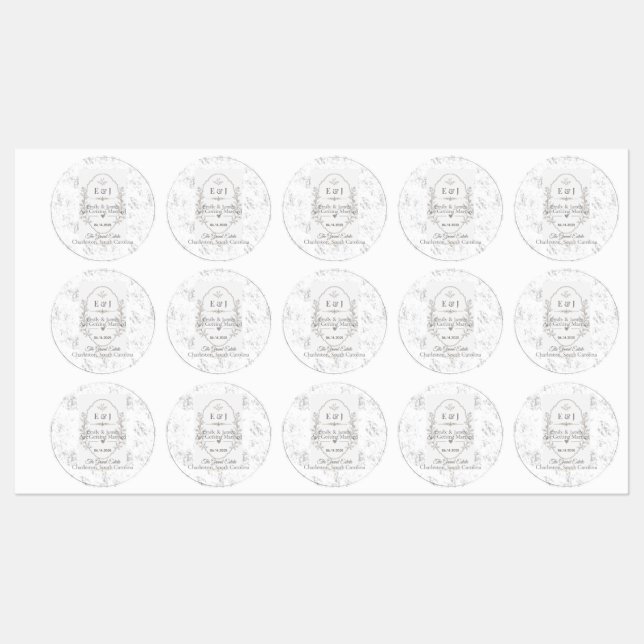 Luxury Romantic Wedding Celebration Design Labels (Sheet)