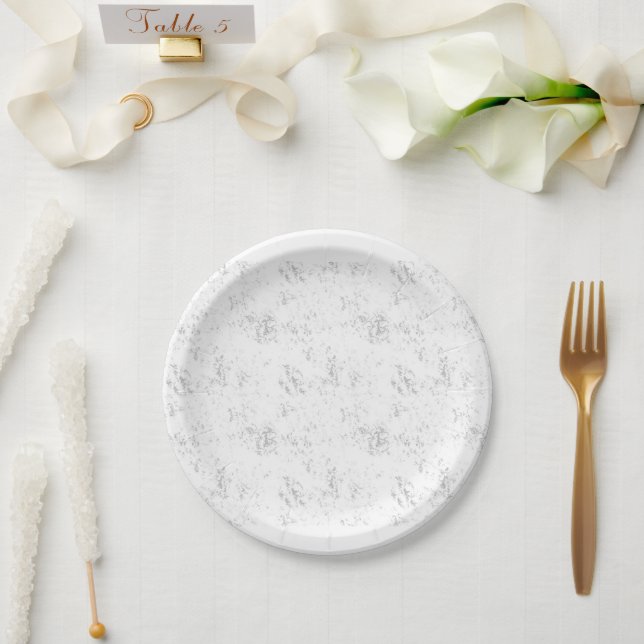 Luxury Romantic Wedding Celebration Design Paper Plates (Wedding)
