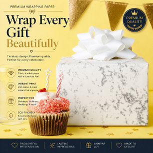 Luxury Romantic Wedding Celebration Design Wrapping Paper