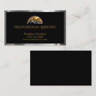 Luxury Roofing Gold Silver Construction Business Card