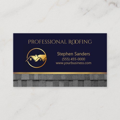 Luxury Roofing Roof Shingles Construction Business Card
