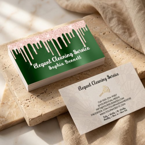 Luxury Rose Cleaning Services Business Card