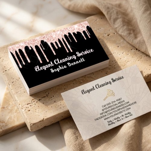 Luxury Rose Cleaning Services Business Card