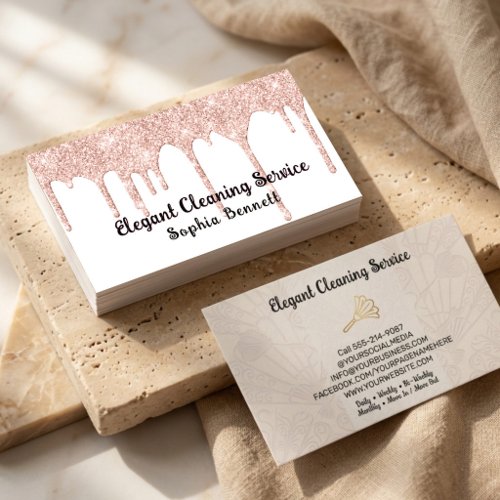 Luxury Rose Cleaning Services Business Card