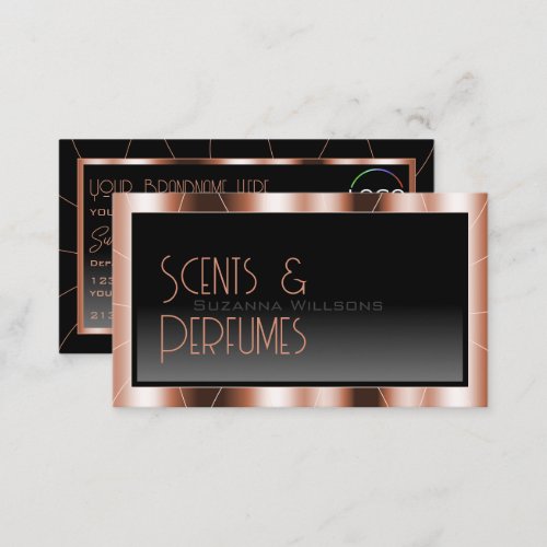 Luxury Rose Gold Black Gradient with Logo Luxe  Business Card