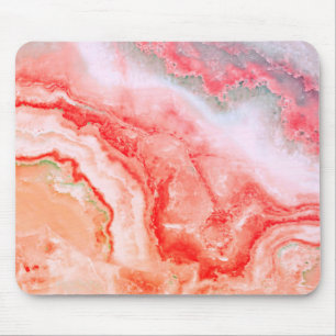 Luxury Rose Gold Blush Mineral Agate Mouse Pad