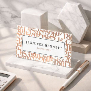 Luxury Rose Gold Bookkeeper Business Card