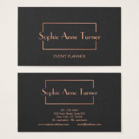 Luxury Rose Gold Broken Frame Dark Grey Business Card