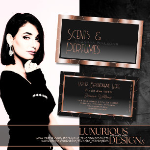 Luxury Rose Gold Chic Black Gradient Glamorous Business Card