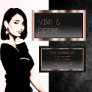 Luxury Rose Gold Chic Black Gradient Glamorous Business Card
