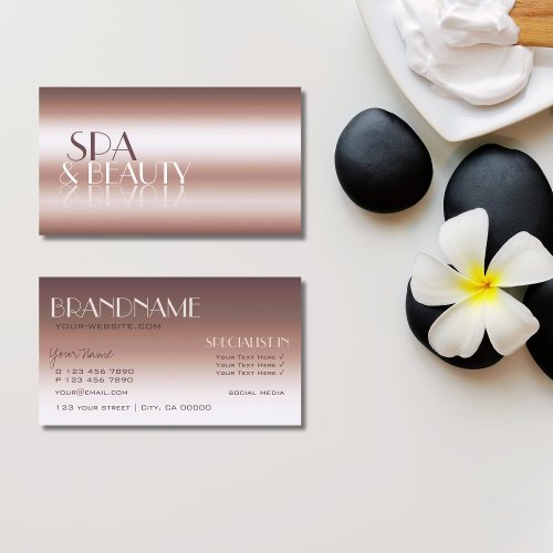 Luxury Rose Gold Cool Mirror Letters Professional Business Card