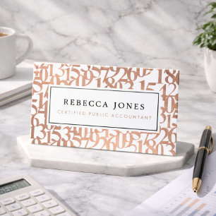 Luxury Rose Gold CPA Minimal Business Card