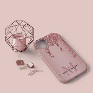 Pink Tie-Dye Monogram Protective iPhone Case - Small Print