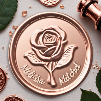 Luxury Rose Gold Faux Wax Flower Seal Sticker