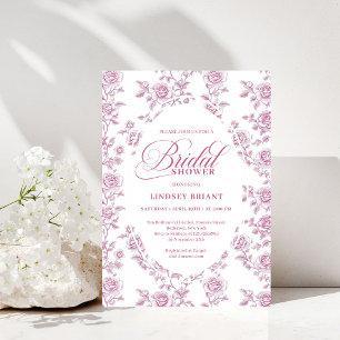 Luxury Rose Gold Floral Roses Bridal Shower Invite