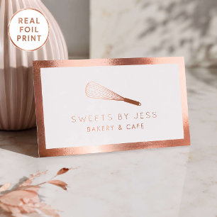 Luxury Rose Gold Foil Bakery Business Cards