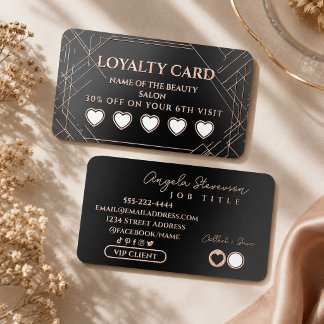 Luxury Rose Gold Foil Loyalty Card | Rewards Card