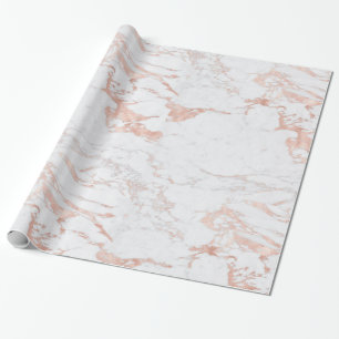 Luxury Rose Gold Foil Marble Wrapping Paper