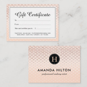 Luxury Rose Gold Gift Certificate