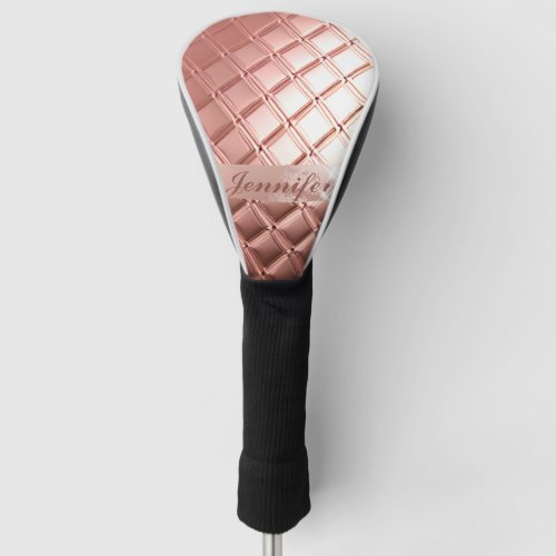 Luxury Rose Gold Glitter Custom Add Your Name Golf Head Cover