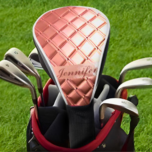 Luxury Rose Gold Glitter Custom Add Your Name Golf Head Cover