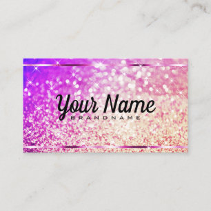 Luxury Rose Gold Glitter Luminous Stars Elegant  Business Card