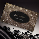 Luxury Rose Gold Glitter Luminous Stars Elegant Business Card