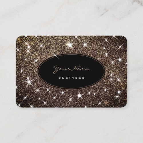 Luxury Rose Gold Glitter Luminous Stars Elegant Business Card