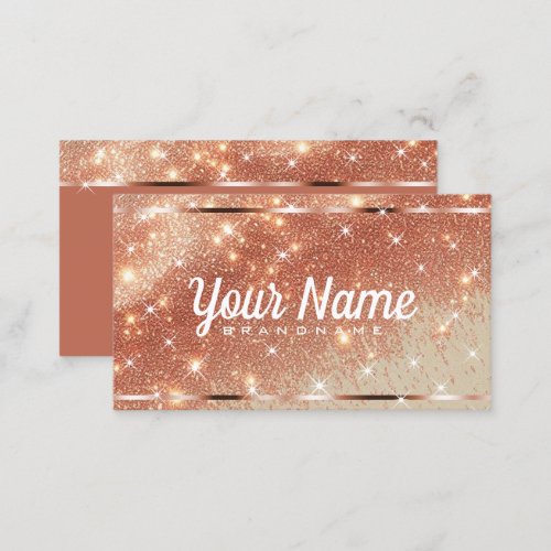 Luxury Rose Gold Glitter Sand Sparkling Stars Chic Business Card