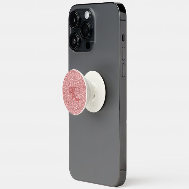Luxury rose-gold glitter texture PopSocket (Open)