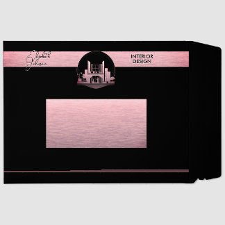 Luxury Rose Gold Interior Design Presentation Envelope Mailers