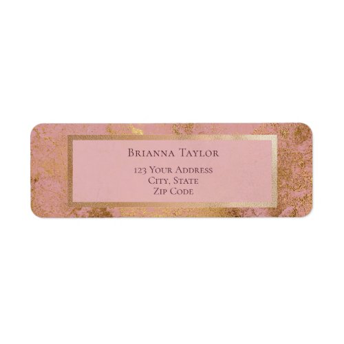 Luxury Rose Gold Marble Bridal Shower Label