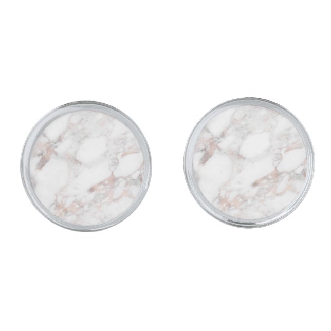 Luxury Rose-gold Marble Print Cufflinks (Front)