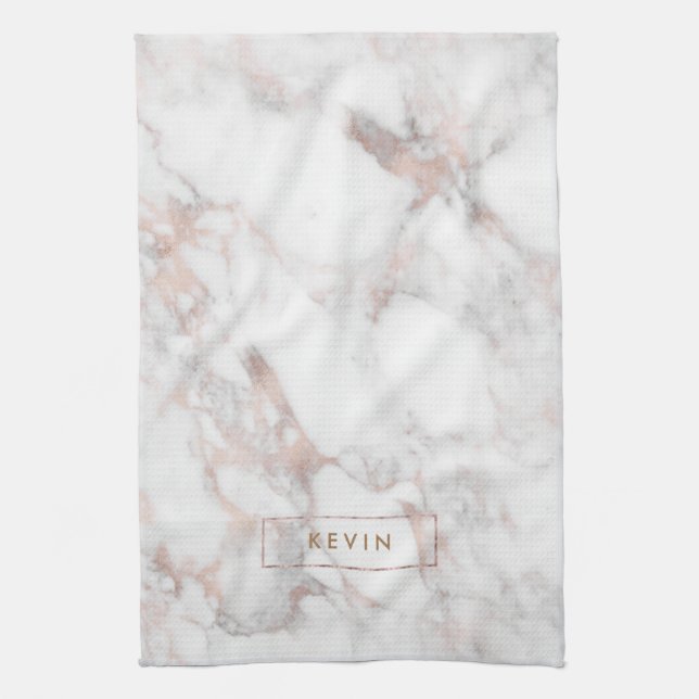 Luxury rose-gold marble stone kitchen towel (Vertical)