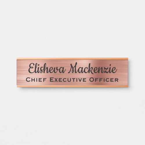 Luxury Rose Gold Office Door Sign Name Plate