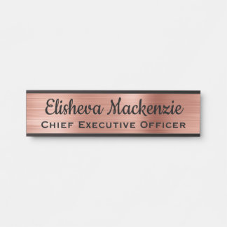 Luxury Rose Gold Office Door Sign Name Plate