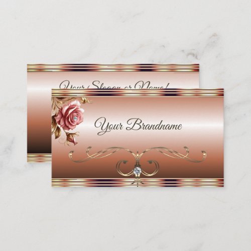 Luxury Rose Gold Ombre Gradient Pink Vintage Glam Business Card