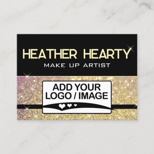 Luxury Rose Gold Pink Black Glitter Logo Template Business Card