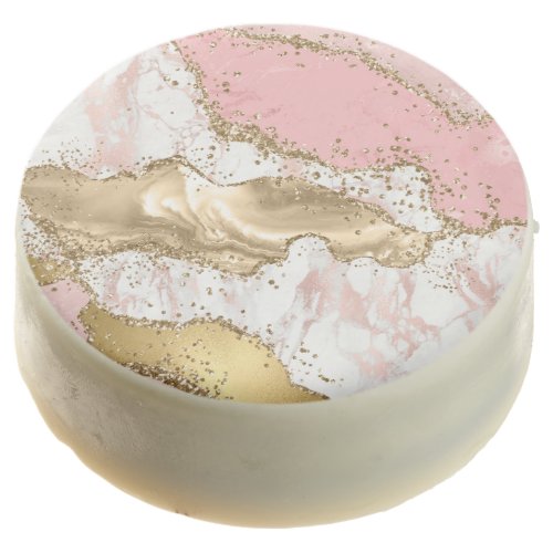 Luxury Rose Gold Pink Marble Design Chocolate Covered Oreo