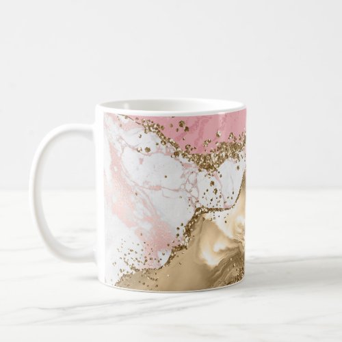 Luxury Rose Gold Pink Marble Design Coffee Mug
