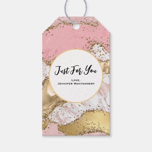 Luxury Rose Gold Pink Marble Design Gift Tags