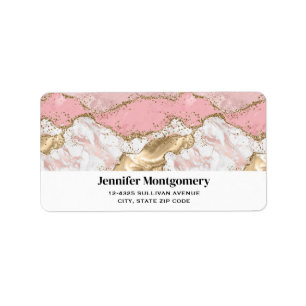 Luxury Rose Gold Pink Marble Design Label