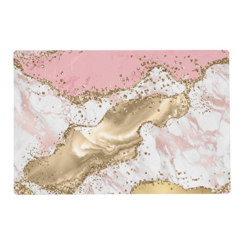Luxury Rose Gold Pink Marble Design Placemat