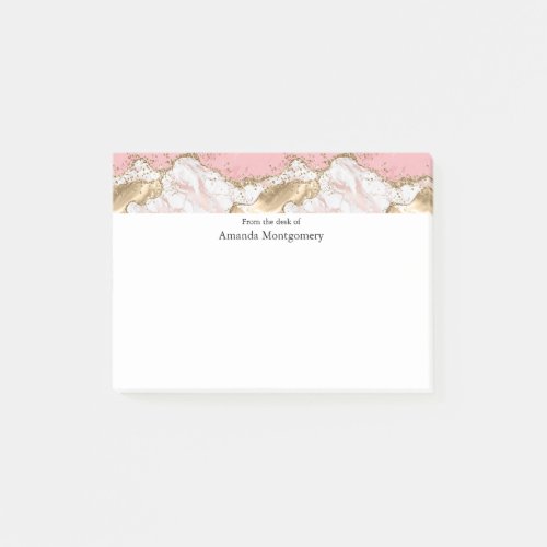 Luxury Rose Gold Pink Marble Design Post_it Notes
