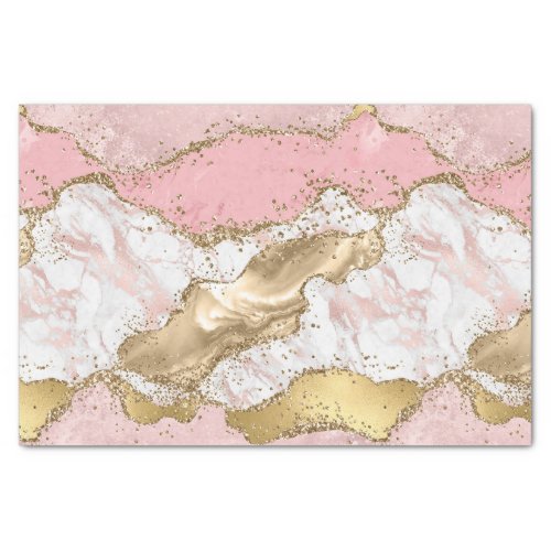 Luxury Rose Gold Pink Marble Design Tissue Paper